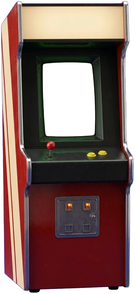 The Flapbert — Milkshake Madness arcade cabinet, the game playing on its screen