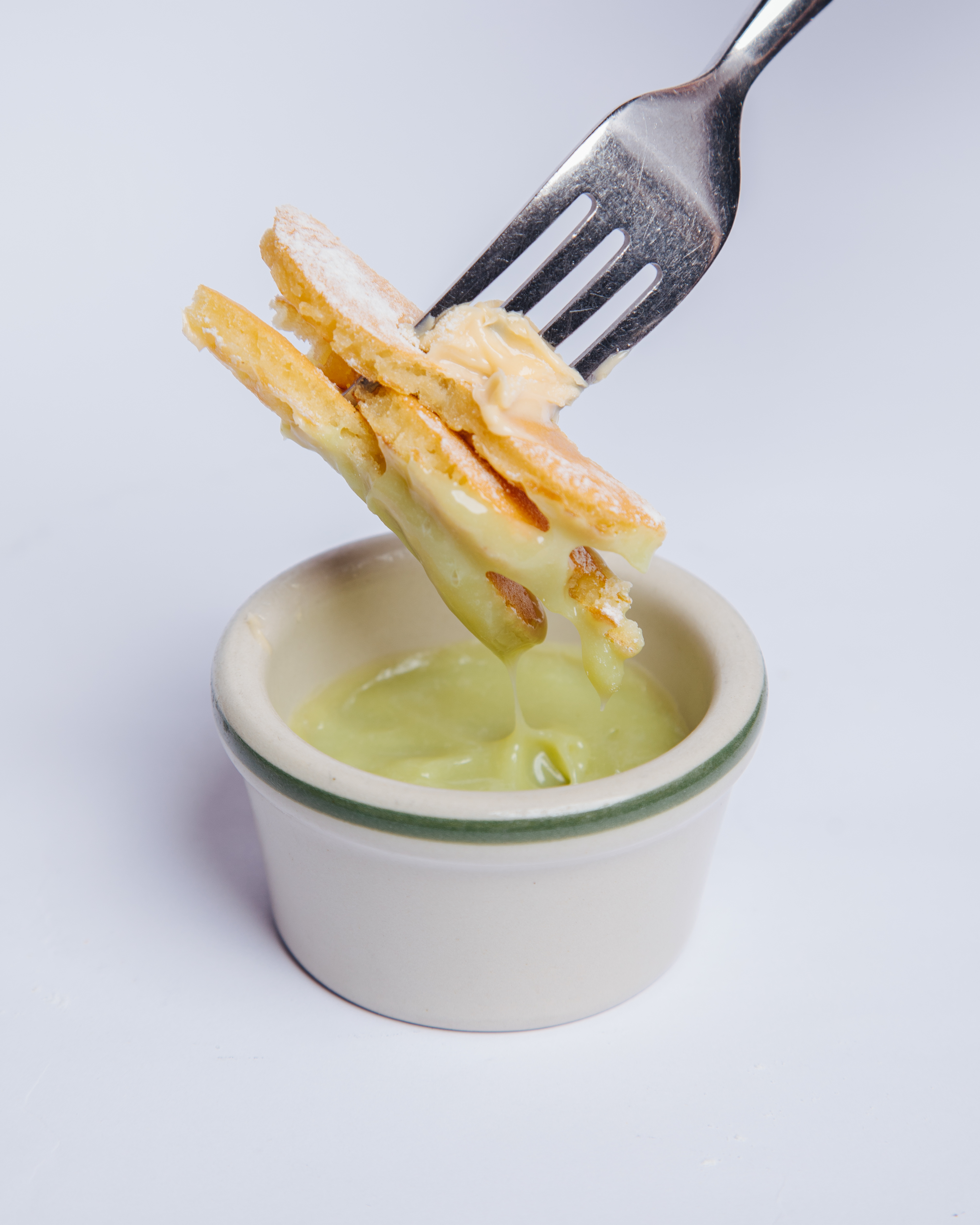 hana pancake · pistachio sauce, maple butter